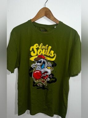 Lost Souls Graphic Short Sleeve T-Shirt - Olive